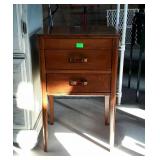 Sewing cabinet with hinged lid, lift out tray,