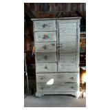 Shabby chic tall chest with shelving - five
