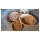 Wicker baskets lot - one laundry, one handled,