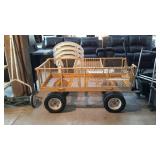 Metal gardening cart - large four wheel cart with