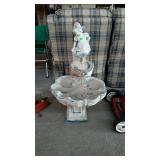 Three piece concrete bird bath