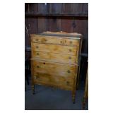 Painted chest, seven drawer chest on casters four