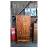 Solid cedar wardrobe, with key, measures 30