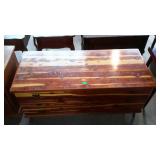 Solid cedar footed blanket chest, nice condition