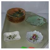 Painted china - Set of six Limoges berry bowls,