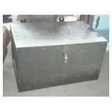 Army shipping box, painted military green with