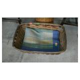 Group - large splint basket, has damage, and