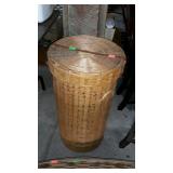 Wicker hamper with lid - 15" diameter by 29" tall