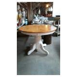 Kitchen Table 44" round maple top on white