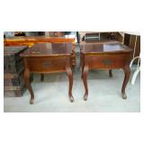 Pair of End Tables, French Providence style leg