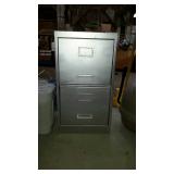 Metal 2 drawer letters zero file cabinet, silver