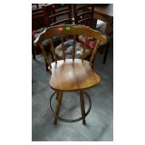 One pine counter swivel seat stool with the