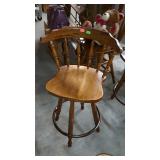 One pine counter swivel seat stool with the