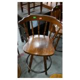 One pine counter swivel seat stool with the