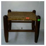 Footstool, cane weaved top walnut leg set neat