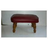 Footstool wooden leg set with mid century reddish