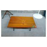 Asian design wooden table, measures 30 inches