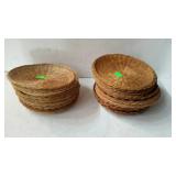 Group of wicker paper plate holders