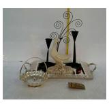 Mixed lot, silver plate tray and candy dish,