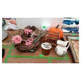 Group lot - heart shaped baskets, grape vine