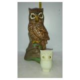 Two owl figurines