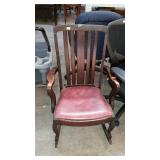 Rocking chair - wood framed with padded seat -