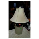 Whiskey jug table lamp with cloth shade - 24"