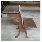 Early school house style desk, folding front seat