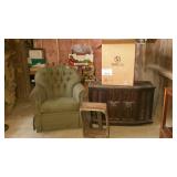 Group lot to include swivel arm chair, apple