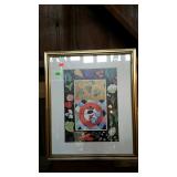 Framed and matted picture, vegetables in bright