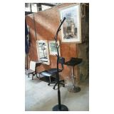 Modern styled metal coat rack, stands 70" tall.