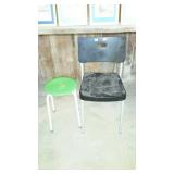 Dorm style poly chair and end table