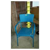 Poly wicker woven arm chair, bright blue, from