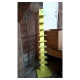 Yellow metal display stand, stands 60" tall with