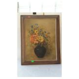 Framed picture on board, measures 23 x 28
