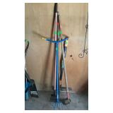 Tool lot, hoe, garden claw, flower garden rake,
