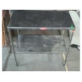 Stainless 2-shelf cart on castor wheels - 36 x 20