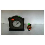 Two piece lot, includes small clock, made from