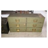 Industrial parts bin. Six drawers with internal