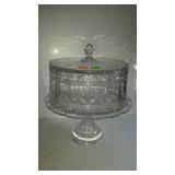 Lovely Glass Cake Stand, heavy made pedestal base