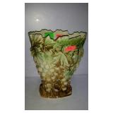 McCoy Pottery Floral Vase, Heavy grape and leaf