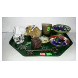 Misc home decor pieces, flower marbles, big