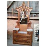 Lovely Victorian  marble Dresser, having the drop