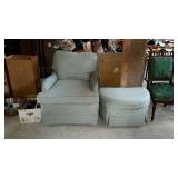 Living room chair and ottoman, early chair in the