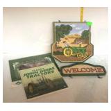 John Deere lot - Welcome wall plaque, calendar,