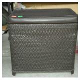 Wicker clothes hamper with padded top - needs