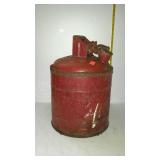 Red metal safety fuel can, 5 gallon size