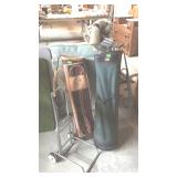 Group lot - two golf bags, some misc golf clubs,