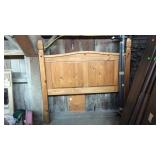Queen size pine headboard with Hollywood frame