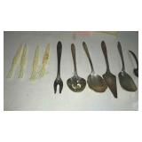 Meriden silver plate flatware and food picks